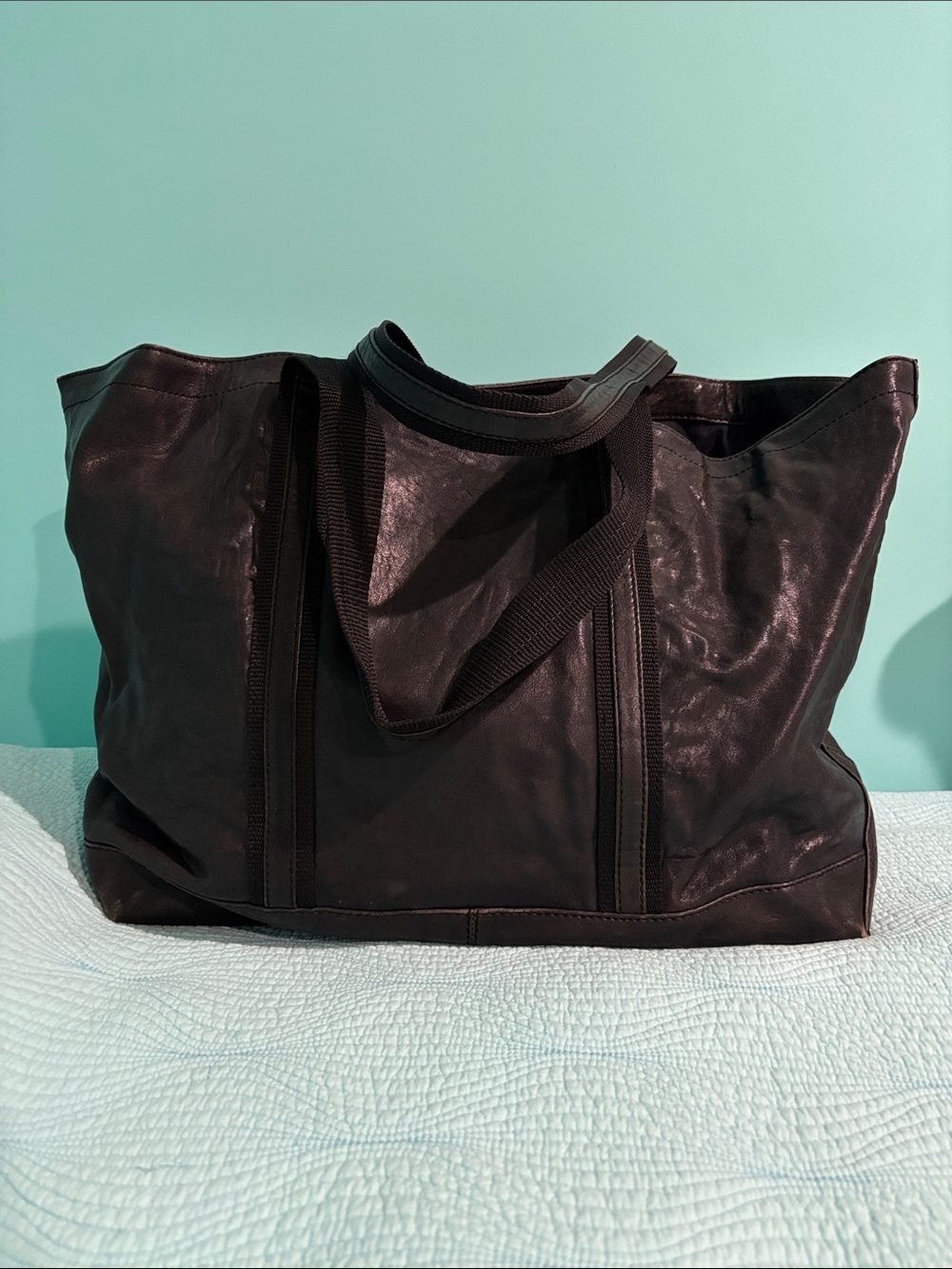 Armani Exchange Leather Tote Bag